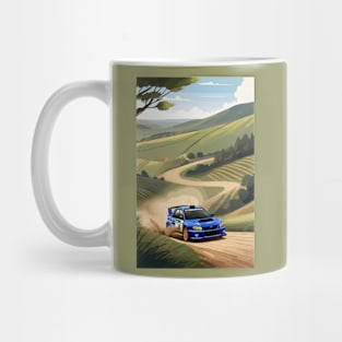 Blue WRX Rally Car Poster JDM Mug